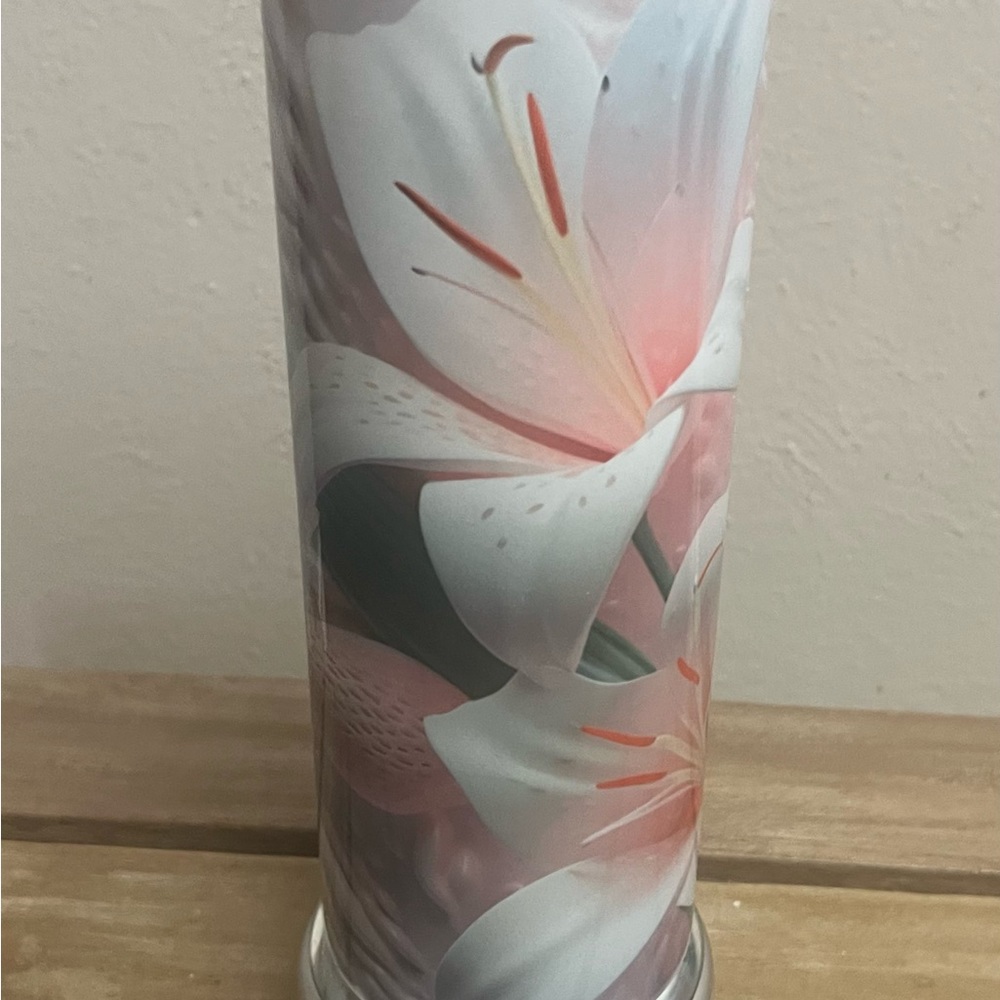3D Lily skinny tumbler